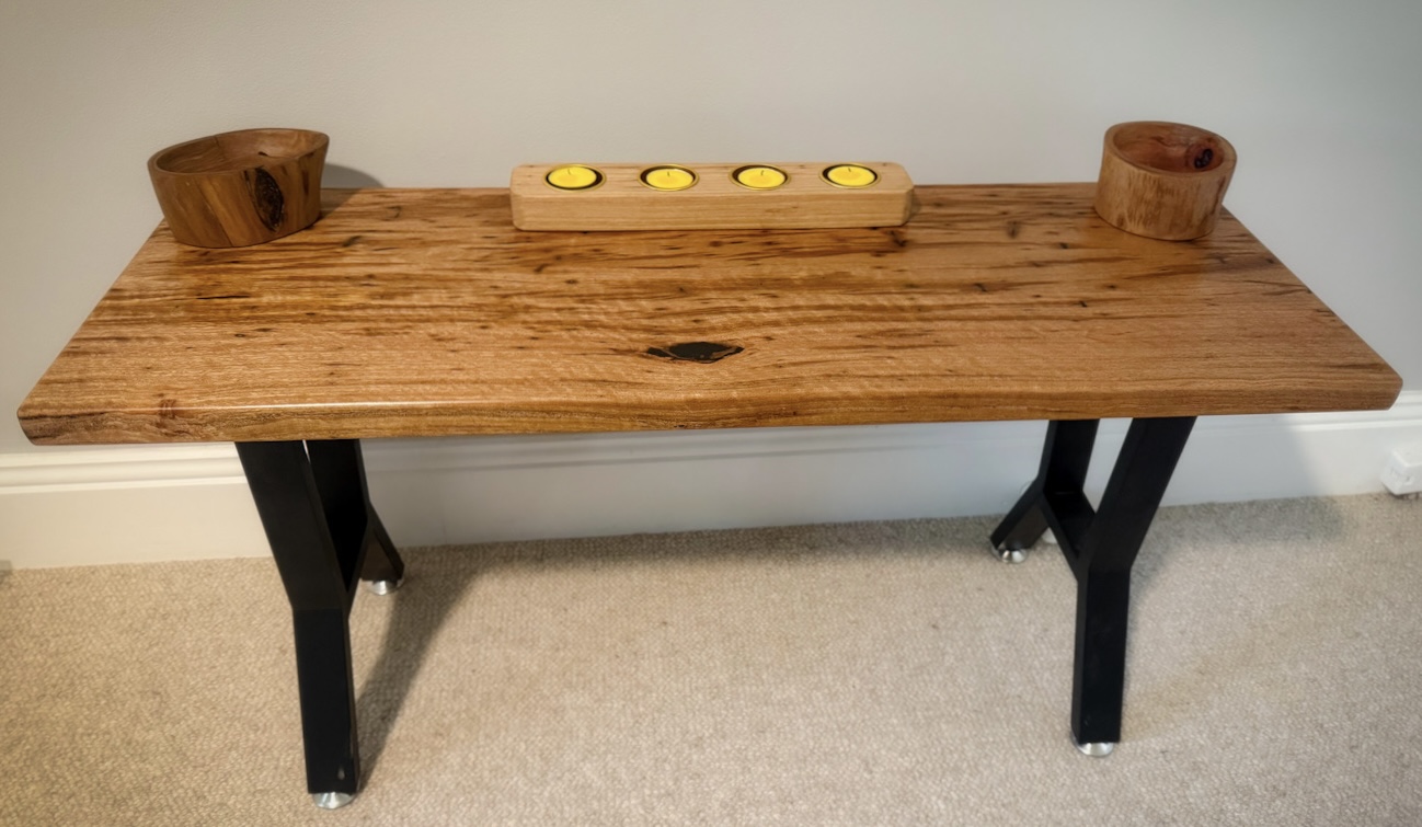 Solid timber tables and bench seats